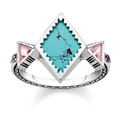 925er Silber Ring Zick Zack Türkis TR2232-992-7