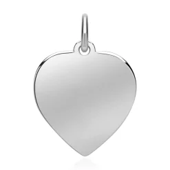 585er Weißgold Anhänger in Herzform gravierbar GP0290SL