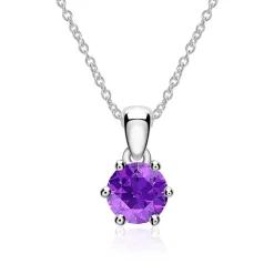 585er Weißgold Kette mit Amethyst Anhänger BDP0034Am-14KWSLK