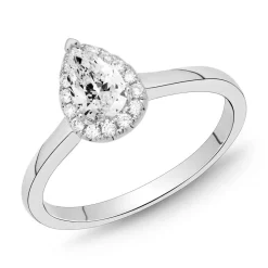 750er Weißgold Ring Damen mit Diamanten DR0267SL