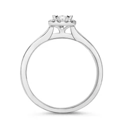 750er Weißgold Ring Damen mit Diamanten DR0267SL