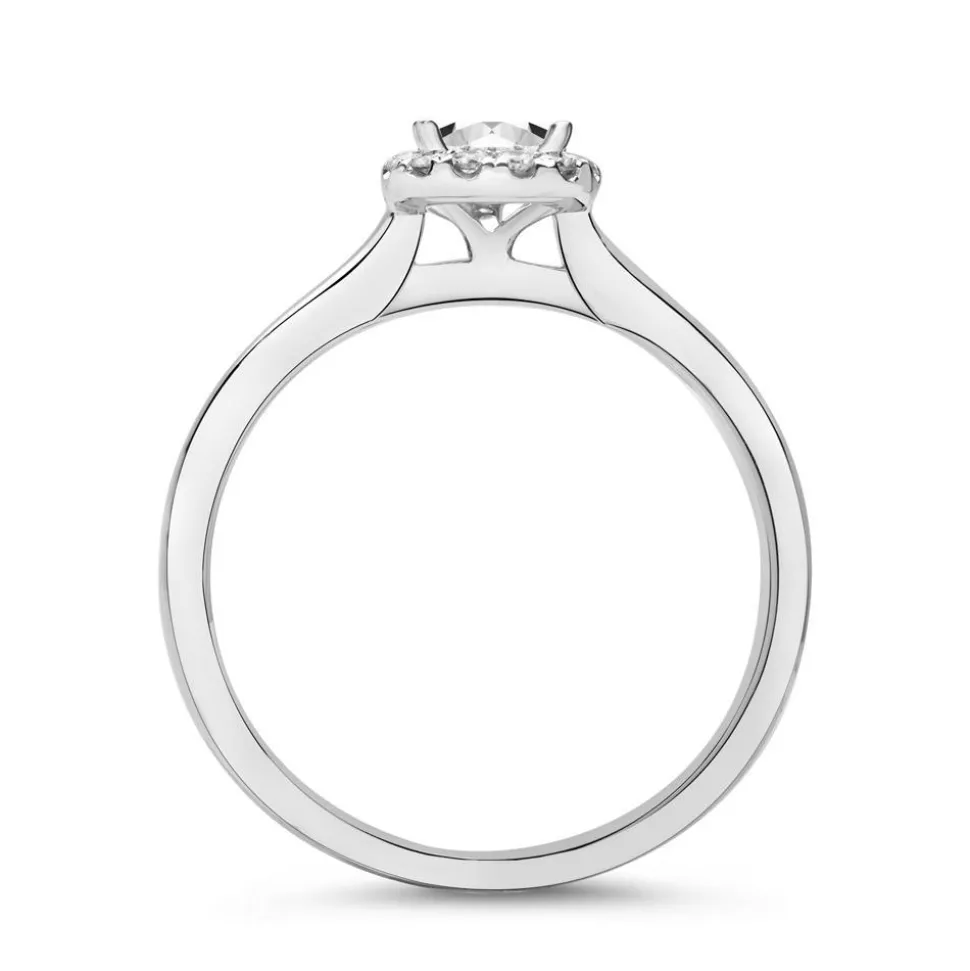 750er Weißgold Ring Damen mit Diamanten DR0267SL