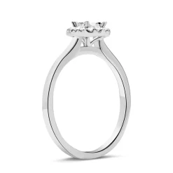 750er Weißgold Ring Damen mit Diamanten DR0267SL