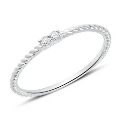 585er Weißgold Ring für Damen mit Diamanten DR0494