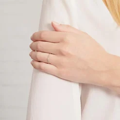 585er Weißgold Ring für Damen mit Diamanten DR0494