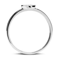 585er Weißgold Ring Herz mit 3 Diamanten DR0421
