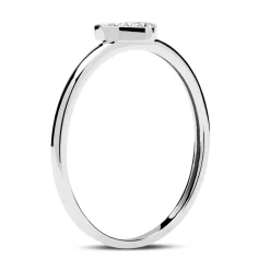 585er Weißgold Ring Herz mit 3 Diamanten DR0421