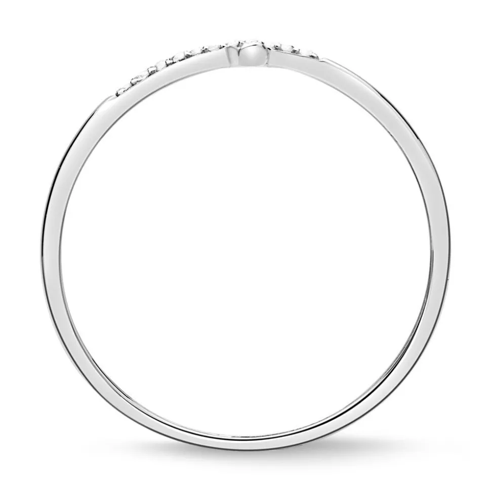 585er Weißgold Ring Kreuz 17 Diamanten DR0382