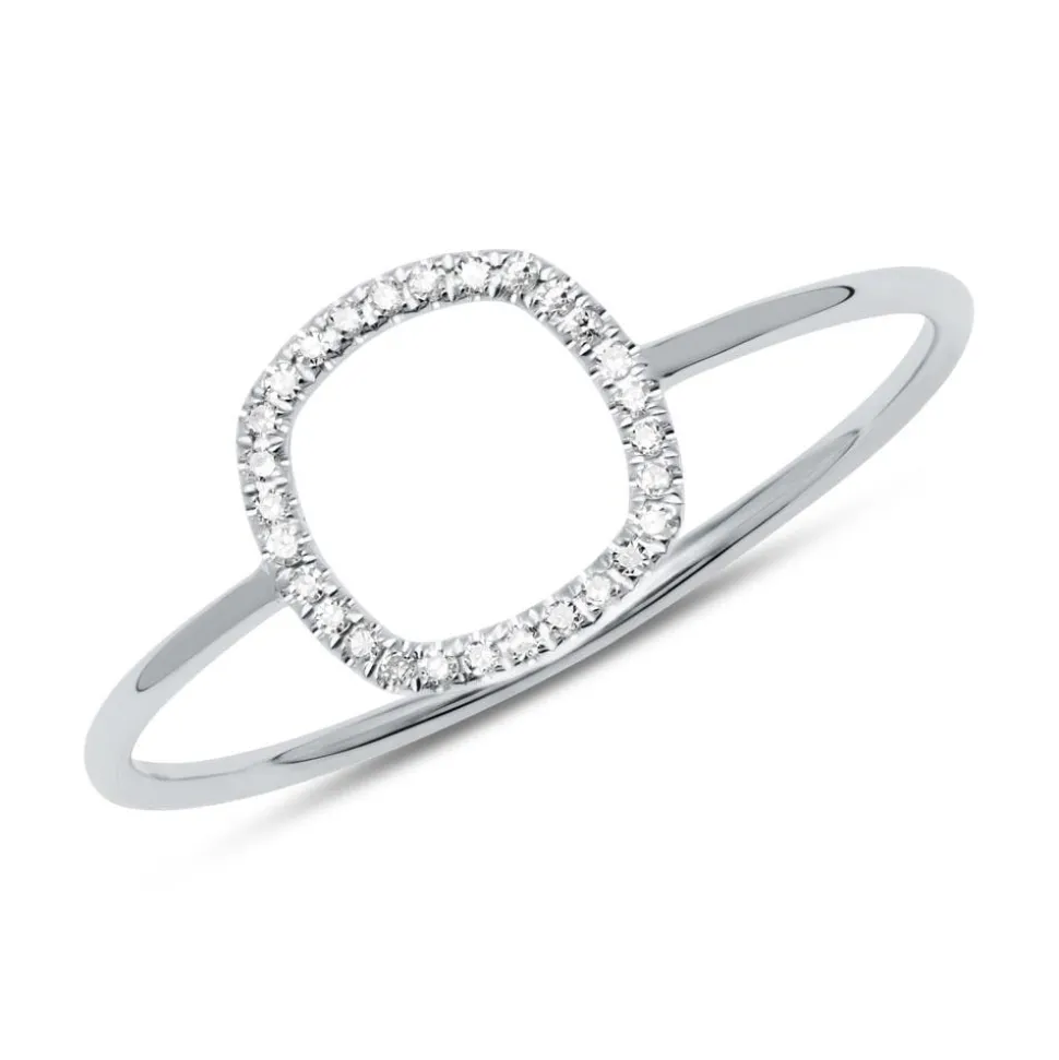 585er Weißgold Ring mit Diamanten DR0429