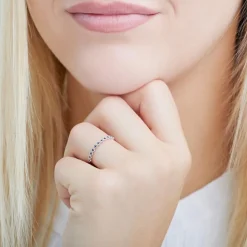 585er Weißgold Ring mit Saphiren DR0456