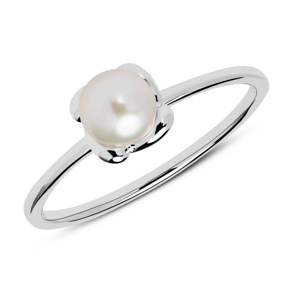 585er Weißgold Ring mit Süßwasserperle GR0186