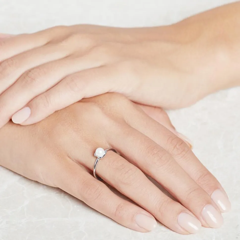 585er Weißgold Ring mit Süßwasserperle GR0186
