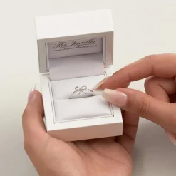 585er Weißgold Ring Schleife mit 14 Diamanten DR0371SL