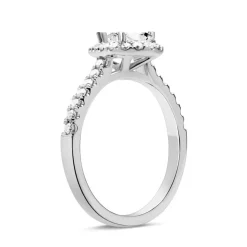 750er Weißgold Ring Tropfen mit Diamanten DR0269SL