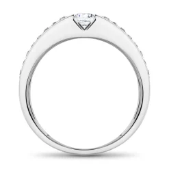 750er Weißgold Verlobungsring mit Diamanten VR0515-18KWSL