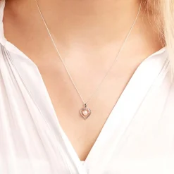 585er Weißgold-Anhänger Perle 4 Diamanten DP0123SL