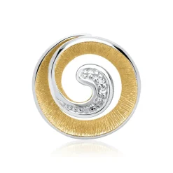 585er Weißgold-Anhänger Spirale 2 Diamanten DP0117SL