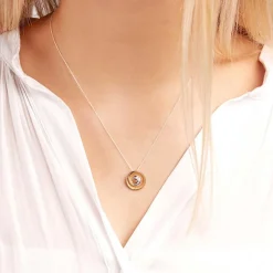 585er Weißgold-Anhänger Spirale 2 Diamanten DP0117SL