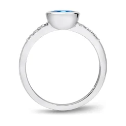 585er Weißgold-Ring Topas Diamanten 0,073 ct. DR0228