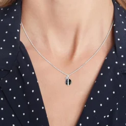 Erbskette aus Edelstahl mit Onyx Anhänger für Damen 2780761