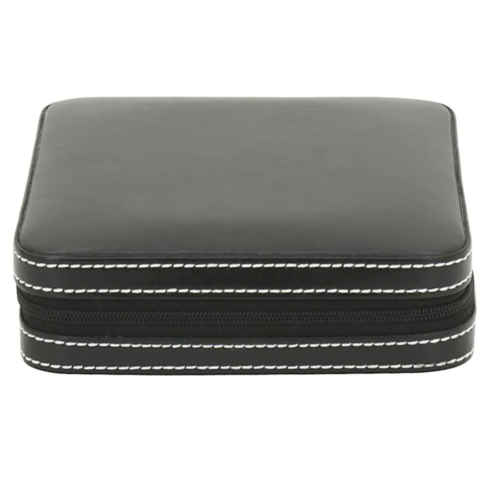 Etui für Manschettenknöpfe in schwarz Leder 26109-2