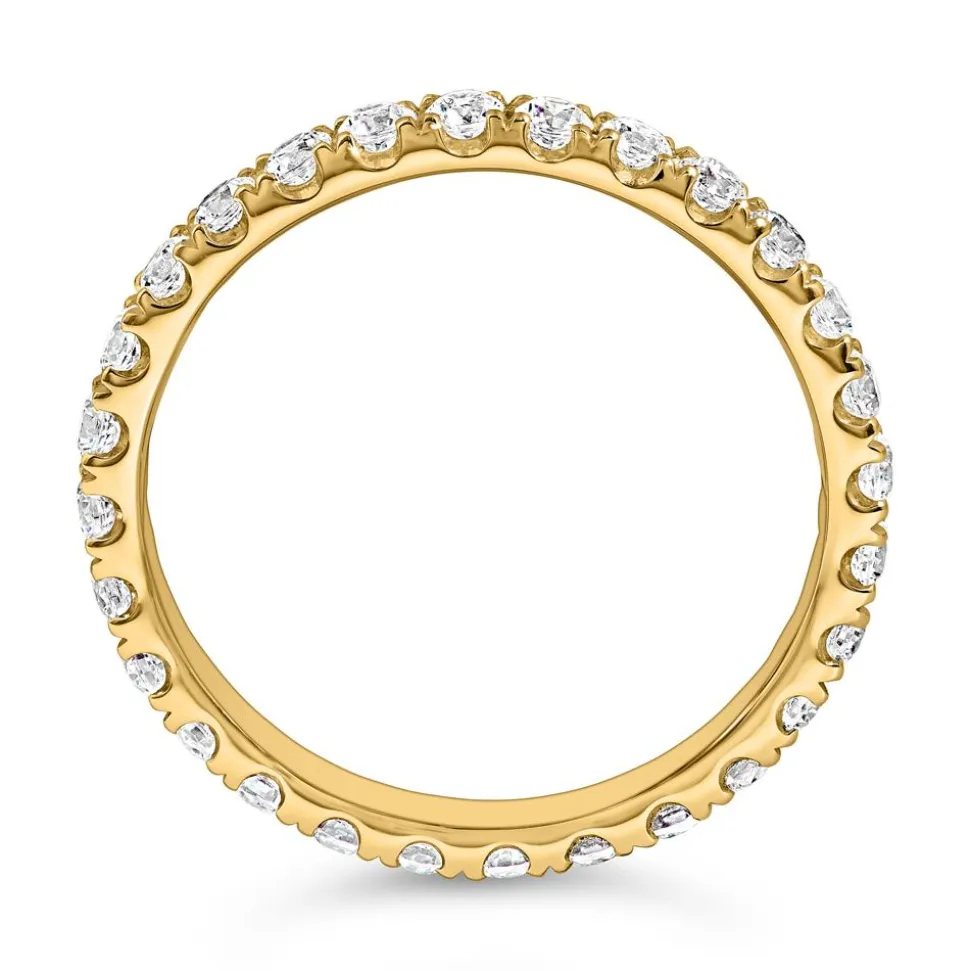 Ewigkeitsring mit Krappenfassung, Diamanten, Gelbgold BDR0132-GSL