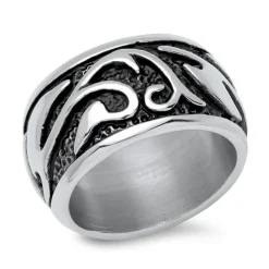Exklusiver Edelstahlring mit Tribal R5074SL