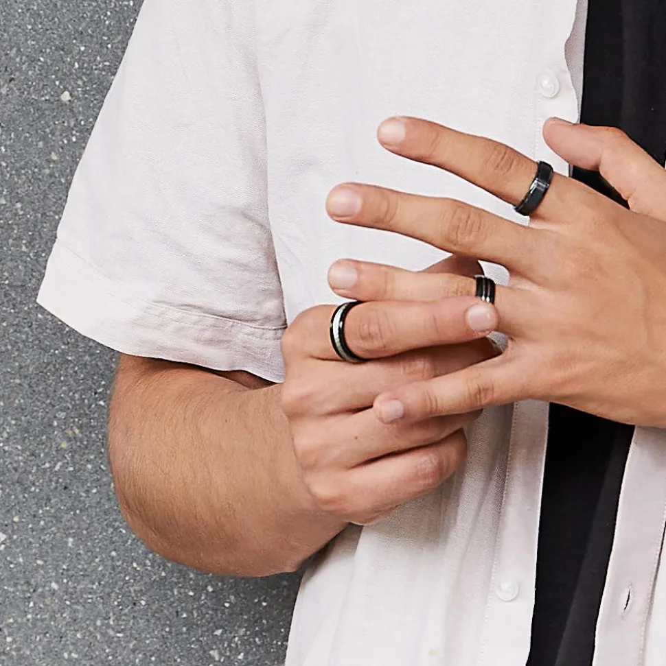 Exklusiver Edelstahlring schwarz ionisiert R5069SL