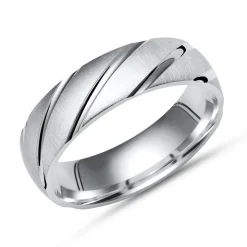 Exklusiver Ring 925 Silber mit Glanzrillen 6mm R8506SL