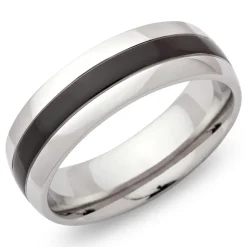 Exklusiver Ring Edelstahl poliert 7mm ionisiert R9108SL