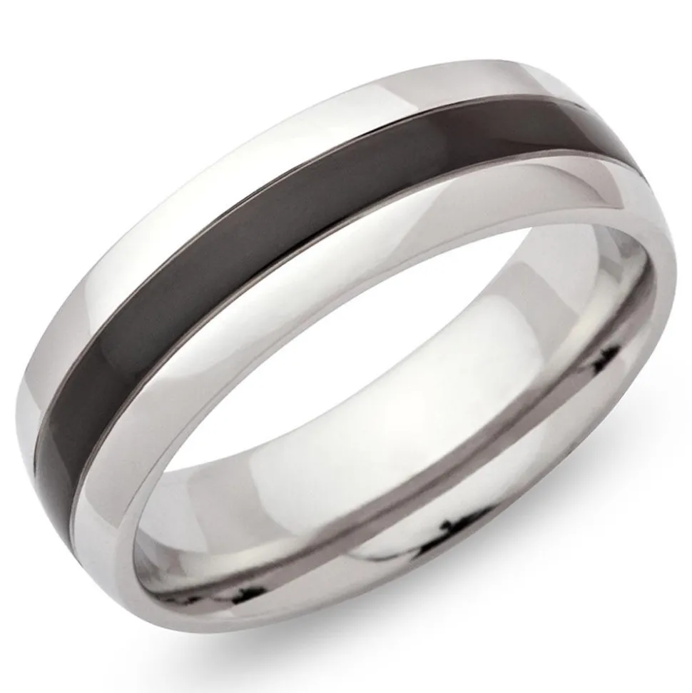 Exklusiver Ring Edelstahl poliert 7mm ionisiert R9108SL