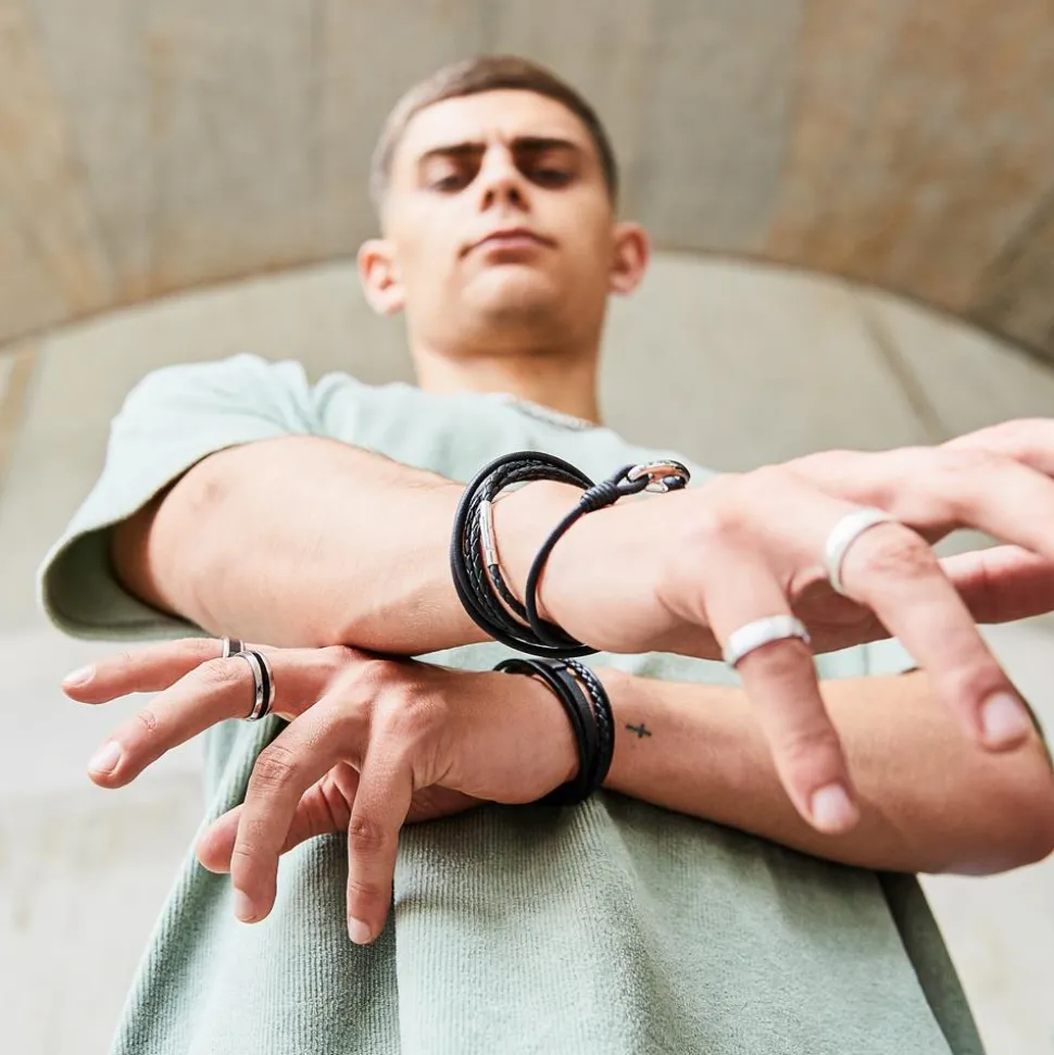 Exklusiver Ring Edelstahl poliert 7mm ionisiert R9108SL