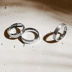 Exklusiver Ring Edelstahl matt polierte Kanten R9106SL