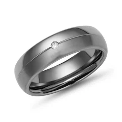 Exklusiver Ring Titan in matt/glänzend + Diamant TR0072SL