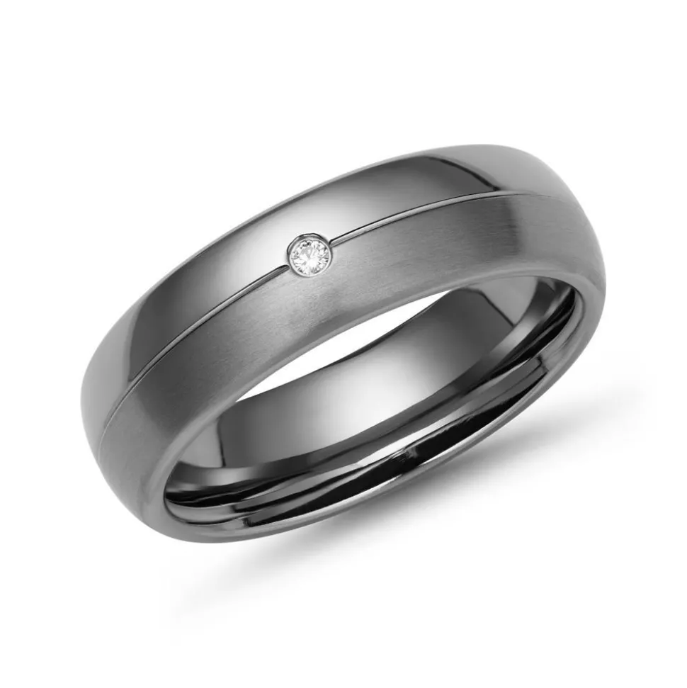 Exklusiver Ring Titan in matt/glänzend + Diamant TR0072SL