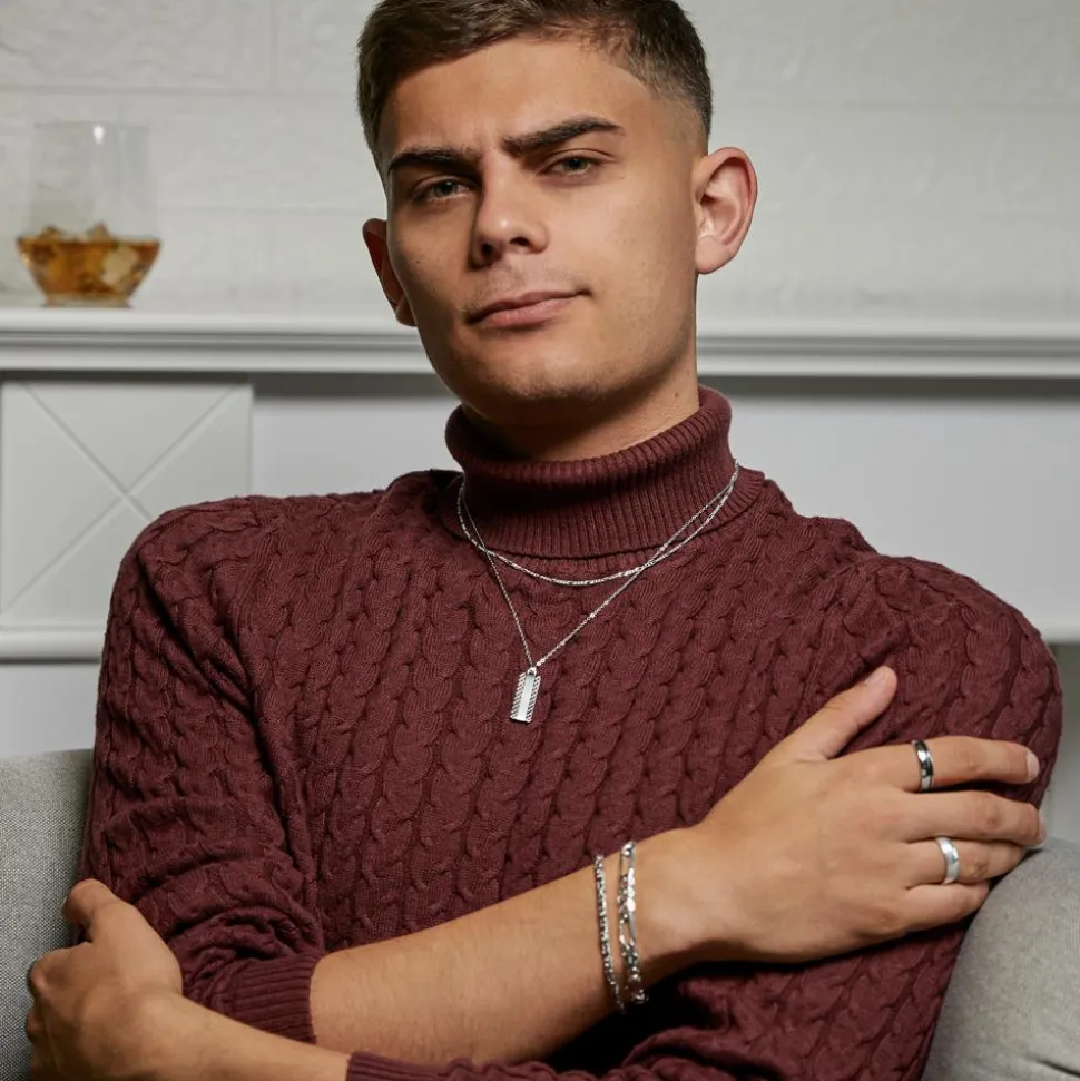 Exklusiver Ring Titan mit Einlage Silber TR0048SL