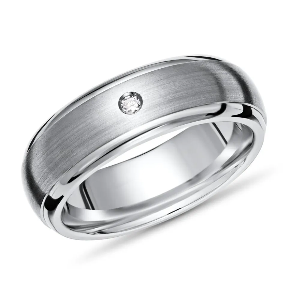 Exklusiver Ring Titan 6mm Kanten poliert Diamant TR0057SL