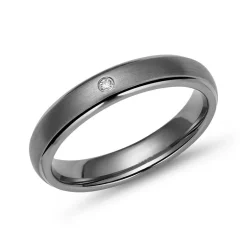 Exklusiver Ring Titan 4mm Kanten poliert Diamant TR0056SL