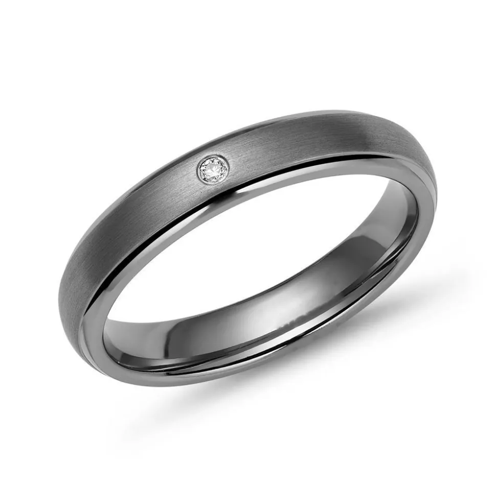 Exklusiver Ring Titan 4mm Kanten poliert Diamant TR0056SL