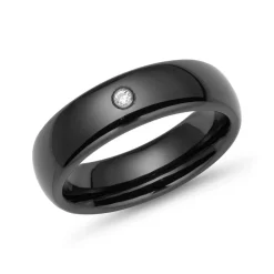Exklusiver Schwarzer Keramikring kratzfest KR0005czSL