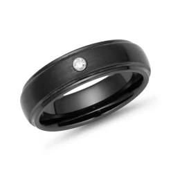 Exklusiver Schwarzer Keramikring kratzfest KR0008czSL
