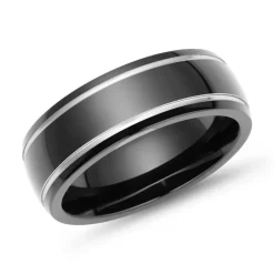 Exklusiver schwarzer Ring Titan R6002SL