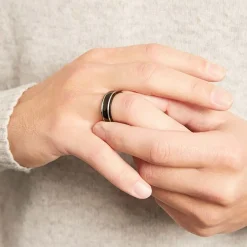 Exklusiver schwarzer Ring Titan R6002SL