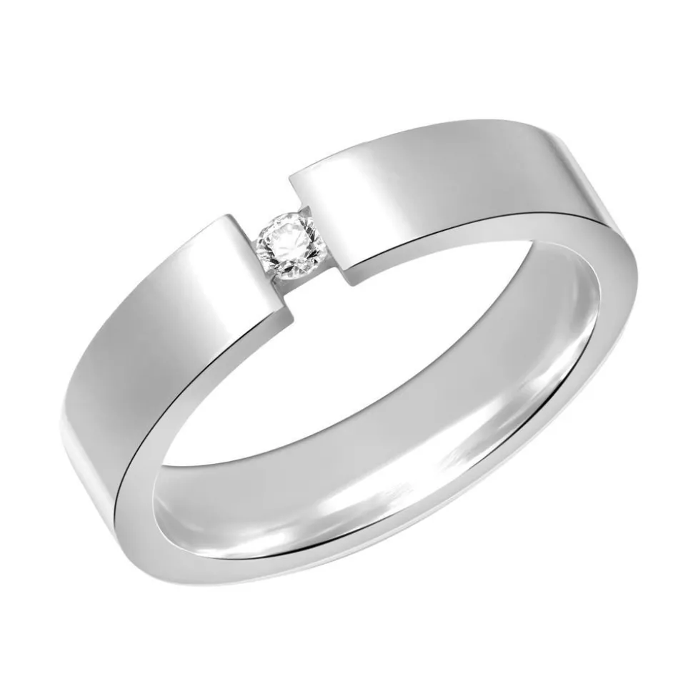 Exklusiver Spannring mit Zirkonia 4,5mm breit R8520czSL