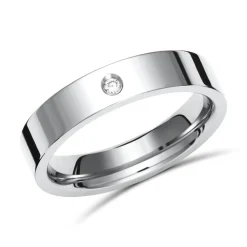 Exklusiver Titan Ring hochglanzpoliert & Diamant TR0085SL