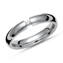 Exklusiver Titan-Spannring mit Diamant 0,05 ct. TR0070SL