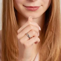 Feiner Damenring aus Edelstahl 19 Steine R9221czSL