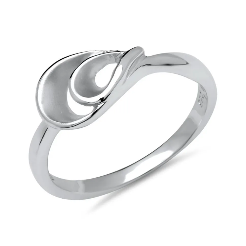 Fingerring aus Silber teilpolierte Oberfläche SR0253SL