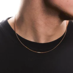 Flach-Panzerkette aus 585er Roségold, 1,7 mm Stärke BIN1113-14KRSL