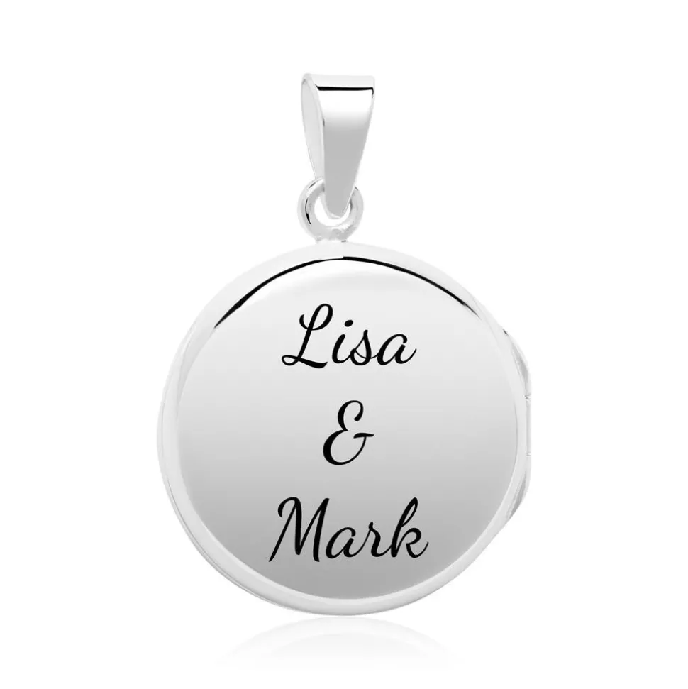 Florales Medaillon aus Sterlingsilber gravierbar SP0954SL